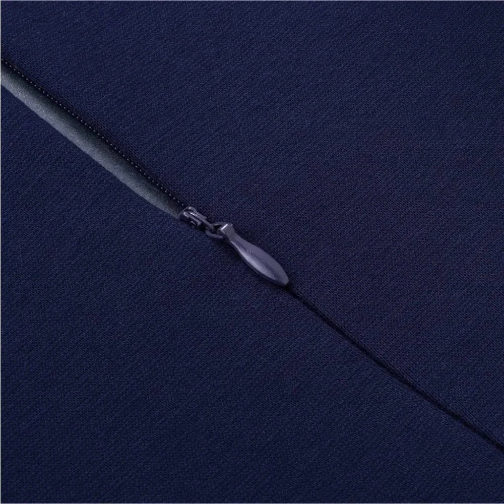 𝅺ELEGANT Front SplitBusiness Formal Vintage Slim Dress B700, Navy Blue - Picture 7 of 8